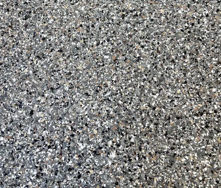Canyon 1/8" epoxy flake blend: the canyon blend in a fine 1/8 inch chip, grey with earthy warmth
