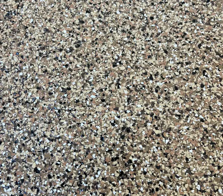 Saddle Tan 1/8" epoxy flake blend: the saddle tan blend in a fine 1/8 inch chip